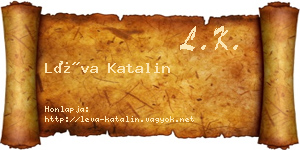 Léva Katalin névjegykártya